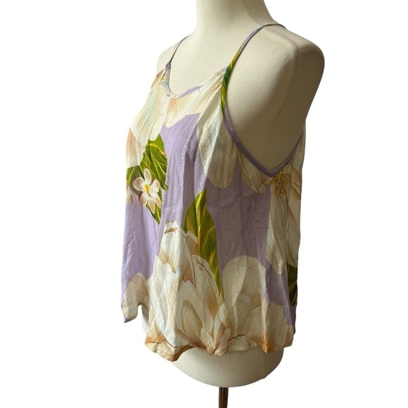 FARM RIO ANTHROPOLOGIE TOP SZ S SWING TANK FLORAL SUMMER HAWAIIAN COQUETTE GIRLY - Picture 4 of 11